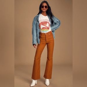 Levi's Ribcage Flare Corduroy Pants Caramel Cafe